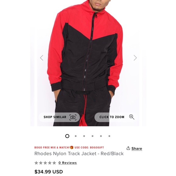 Red and Black Windbreaker Track Suit - Picture 1 of 6